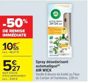 Carrefour Market AIR WICK Spray désodorisant automatique offre