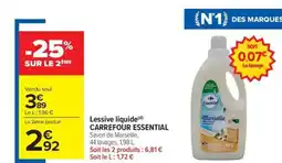 Carrefour Market CARREFOUR ESSENTIAL Lessive liquide offre