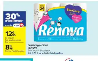 Carrefour Market RENOVA Papier hygiènique offre
