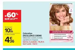 Carrefour Market EXCELLENCE CREME Coloration offre