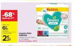 Carrefour Market PAMPERS Lingettes Bébé offre
