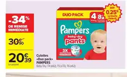 Carrefour Market PAMPERS Culottes offre