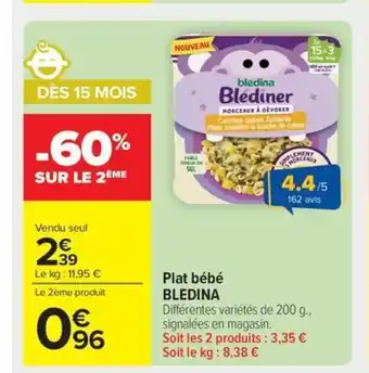 Carrefour Market BLEDINA Plat bébé offre