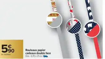 Carrefour Market Rouleaux papier cadeaux double face offre