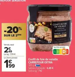 Carrefour Market CARREFOUR EXTRA Confit de foie de volaille offre