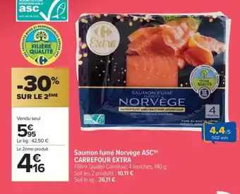 Carrefour Market CARREFOUR EXTRA Saumon fumé Norvège ASC offre