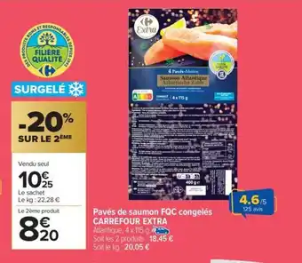 Carrefour Market CARREFOUR EXTRA Pavés de saumon FQC congelés offre
