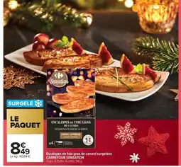 Carrefour Market CARREFOUR SENSATION Escalopes de foie gras de canard surgelées offre