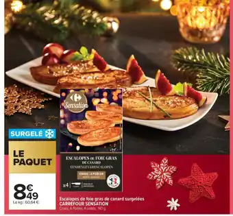 Carrefour Market CARREFOUR SENSATION Escalopes de foie gras de canard surgelées offre