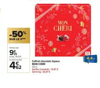 Carrefour Market MON CHERI Coffret chocolats liqueur offre