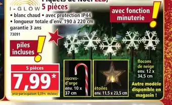 Norma I-GLOW Piquets de Noël LED, 5 pièces offre