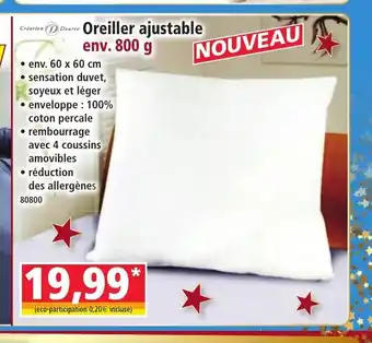 Norma Oreiller ajustable offre