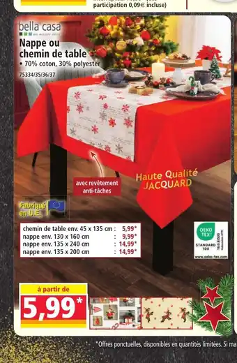Norma BELLA CASA Nappe ou chemin de table offre
