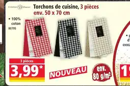 Norma Torchons de cuisine, 3 pièces offre