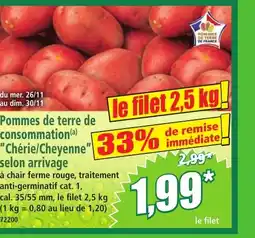Norma Pommes de terre de consommation Chérie/Cheyenne selon arrivage offre