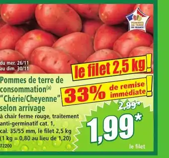 Norma Pommes de terre de consommation Chérie/Cheyenne selon arrivage offre