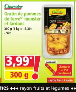 Norma CHARCULOR Gratin de pommes de terre munster et lardons offre