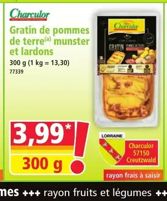 Norma CHARCULOR Gratin de pommes de terre munster et lardons offre