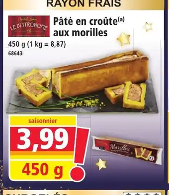 Norma LE BISTRONOME Pâté en croûte aux morilles offre