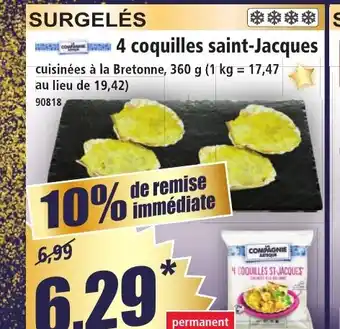 Norma 4 coquilles saint-Jacques offre