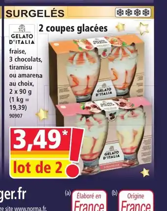 Norma GELATO D'ITALIA 2 coupes glacées offre
