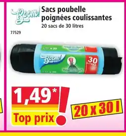 Norma BOOM Sacs poubelle poignées coulissantes offre