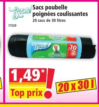 Norma BOOM Sacs poubelle poignées coulissantes offre