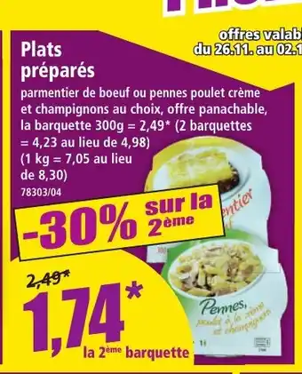 Norma Plats préparés offre