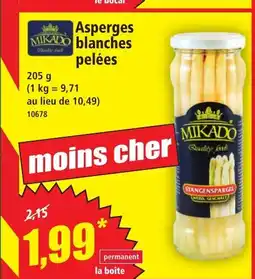 Norma MIKADO Asperges blanches pelées offre