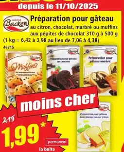 Norma BACKEN Préparation pour gatenu chocot offre