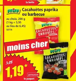 Norma PFIFF/ Cacahuètes paprika ou barbecue offre