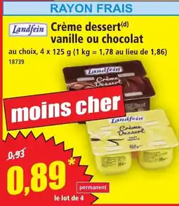 Norma LANDFEIN Crème dessert vanille ou chocolat offre