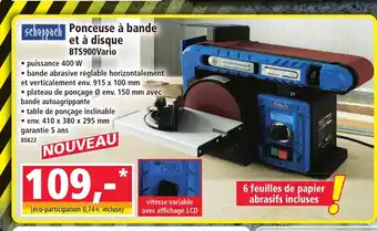 Norma SCHEPPACH Ponceuse à bande et à disque BTS900Vario offre