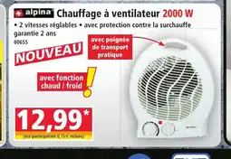 Norma ALPINA Chauffage à ventilateur 2000 W offre
