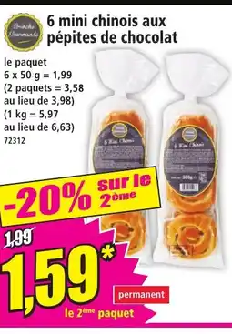 Norma 6 mini chinois aux pépites de chocolat offre