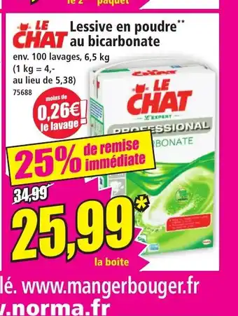 Norma LE CHAT Lessive en poudre au bicarbonate offre