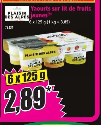 Norma PLAISIR DES ALPES Yaourts sur lit de fruits offre