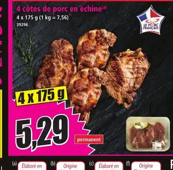 Norma 4 côtes de porc en échine offre
