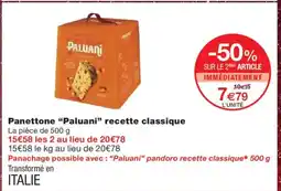 Monoprix PALUANI Panettone recette classique offre