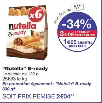 Monoprix NUTELLA B-ready offre