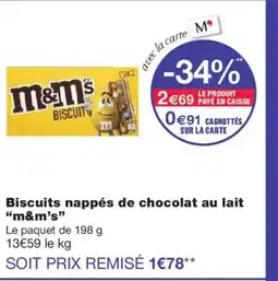Monoprix M&M'S Biscuits nappés de chocolat au lait offre
