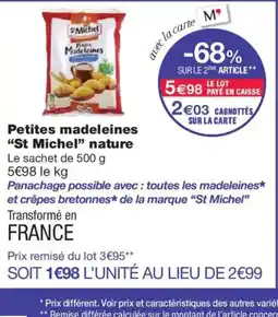 Monoprix ST MICHEL Petites madeleines nature offre