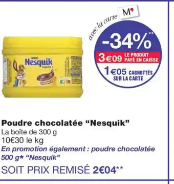 Monoprix NESQUIK Poudre chocolatée offre