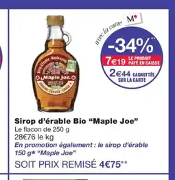 Monoprix MAPLE SYRUP Sirup d'érable Bio offre