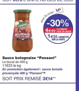 Monoprix PANZANI Sauce bolognaise offre