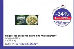 Monoprix CASSEGRAIN Flageolets préparés extra-fins offre