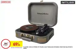 Intermarché Platine vinyle stereo 78 tours. haut parleur integres, fonction bluetooth muse offre