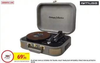 Platine vinyle stereo 78 tours. haut parleur integres, fonction bluetooth muse