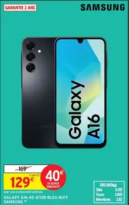 Intermarché Galaxy a16 4g 4/128 bleu nuit samsung (d) offre