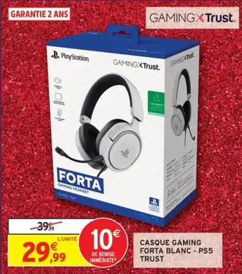 Intermarché Casque gaming forta blanc - ps5 trust offre